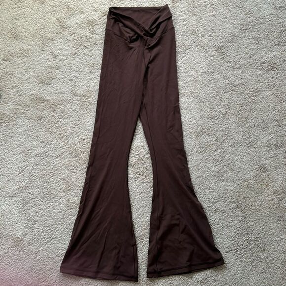 aerie Pants - Brown small aerie cross waist flare leggings